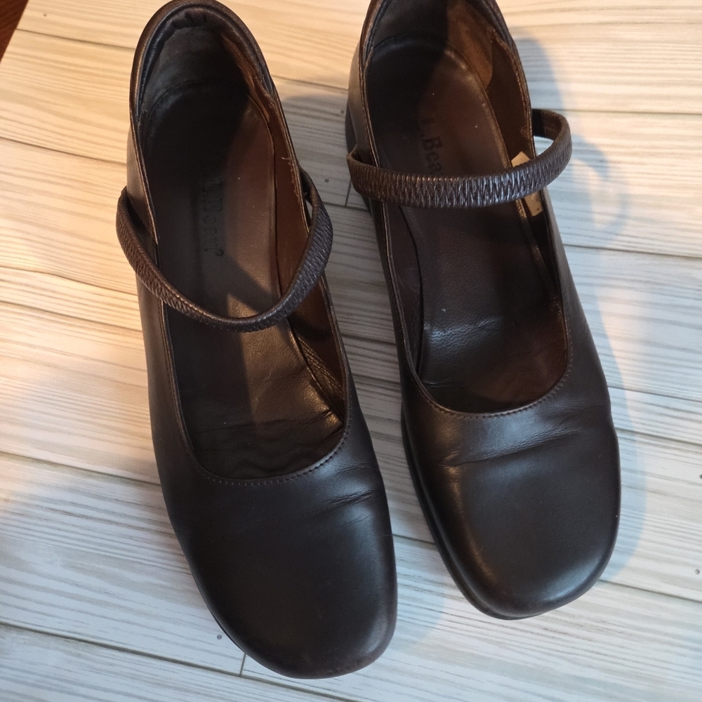 L.L. Bean Chocolate Brown Mary Jane Flats